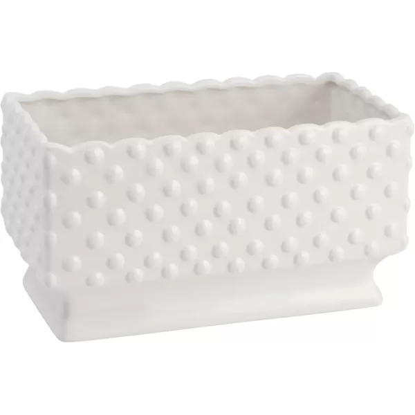 Creative CoOp White Hobnail Rectangle Ceramic PlanterWhite