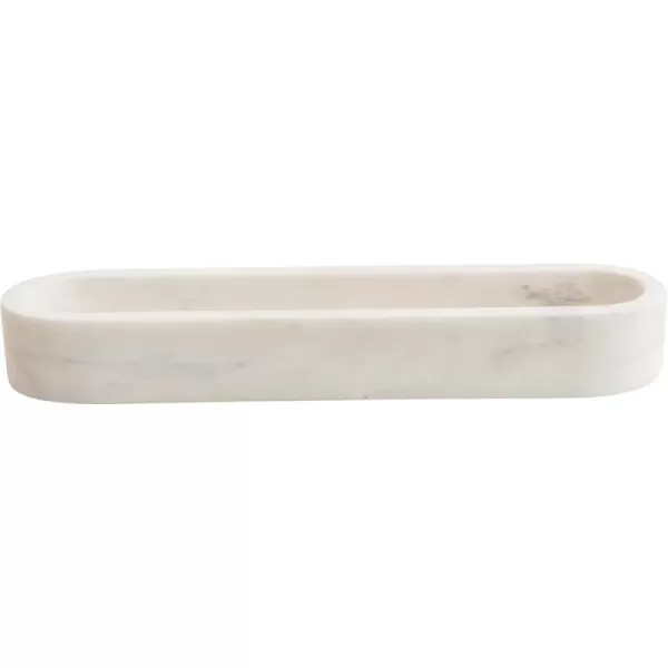 Creative CoOp White Marble Cracker Dish Large