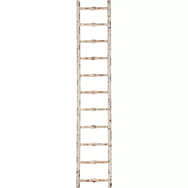 Decorative Wood LadderDistressed White