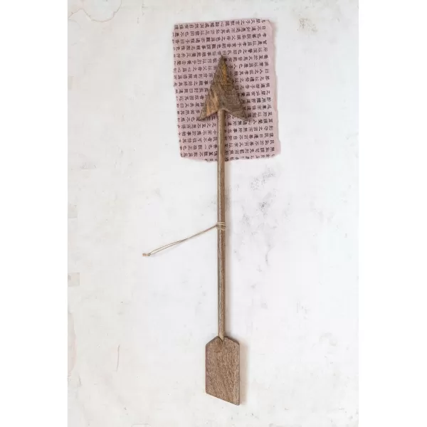 Creative CoOp 20 Inches Carved Mango Wood Arrow Wall Natural Accent Decor