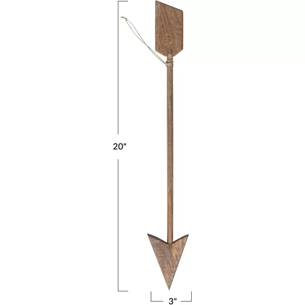 Creative CoOp 20 Inches Carved Mango Wood Arrow Wall Natural Accent Decor