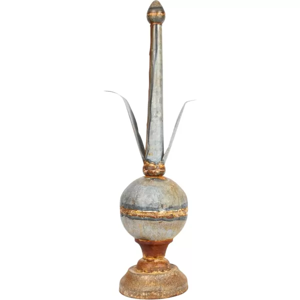 Creative CoOp 25 Inches Metal Finial Spindle Dcor Distressed Zinc Finish Accent Decor