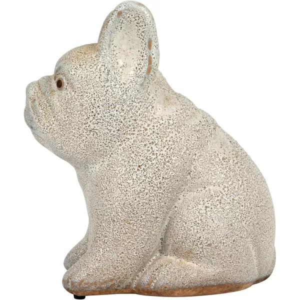 Creative CoOp 625 Inches TerraCotta French Bulldog Figurine White Accent Decor