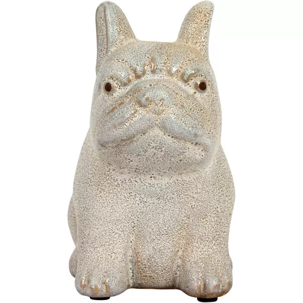 Creative CoOp 625 Inches TerraCotta French Bulldog Figurine White Accent Decor