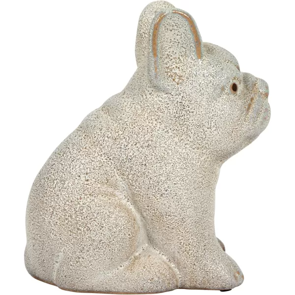 Creative CoOp 625 Inches TerraCotta French Bulldog Figurine White Accent Decor