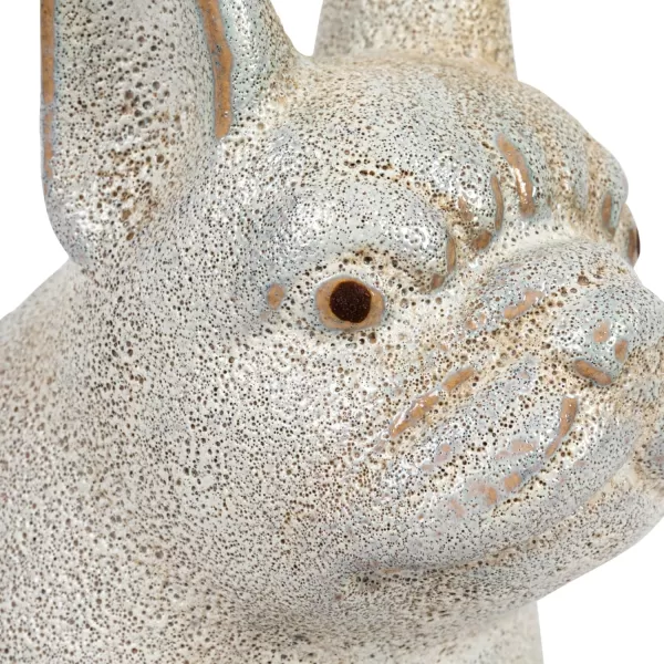 Creative CoOp 625 Inches TerraCotta French Bulldog Figurine White Accent Decor