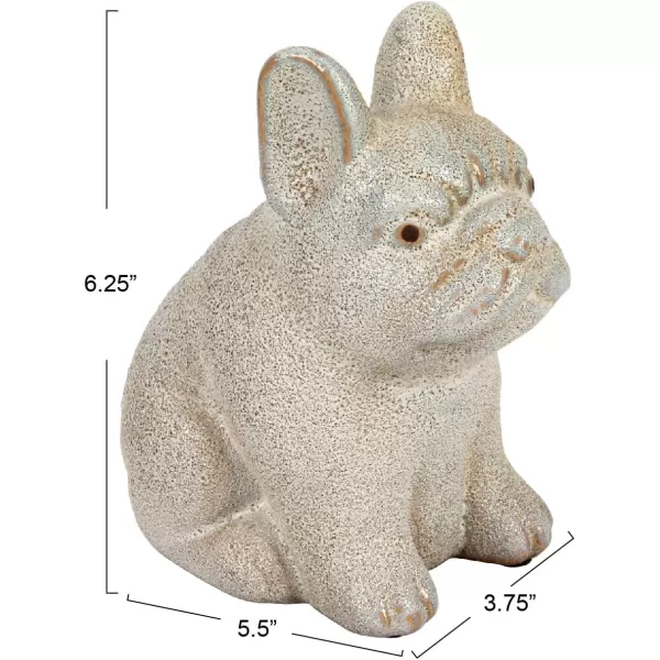 Creative CoOp 625 Inches TerraCotta French Bulldog Figurine White Accent Decor