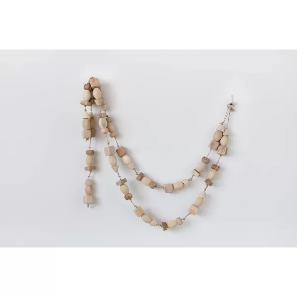 Creative CoOp 72quot L Mango Wood Bead Garland Brown