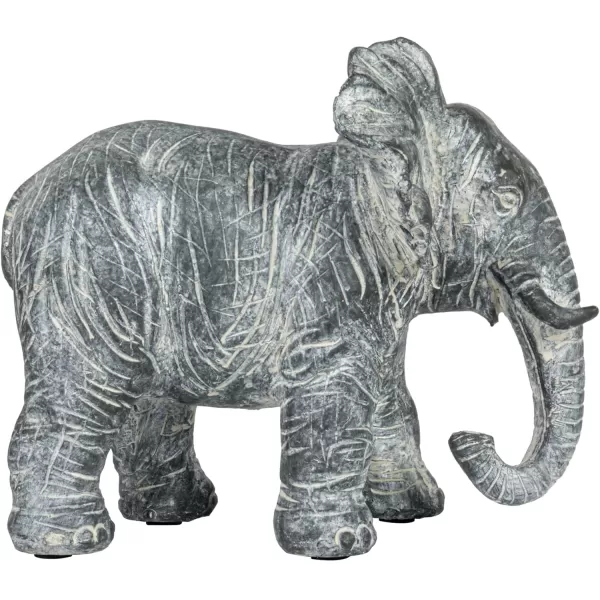 Creative CoOp 775 Inches Resin Elephant Figurine Distressed Grey Accent Decor Gray