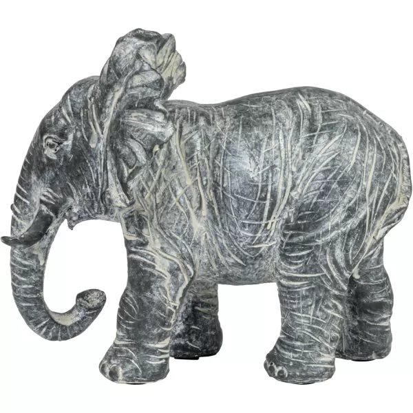 Creative CoOp 775 Inches Resin Elephant Figurine Distressed Grey Accent Decor Gray