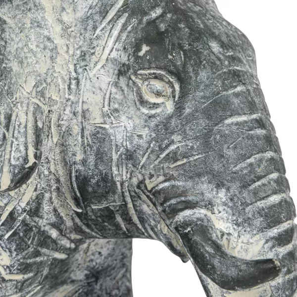 Creative CoOp 775 Inches Resin Elephant Figurine Distressed Grey Accent Decor Gray