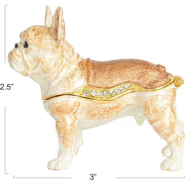 Creative CoOp Amber Jeweled Egg Trinket Box AmberFrench Bulldog