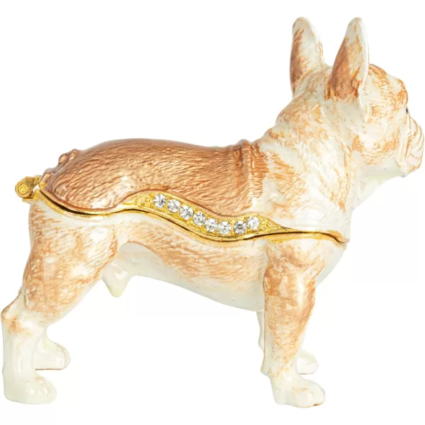 Creative CoOp Amber Jeweled Egg Trinket Box AmberFrench Bulldog