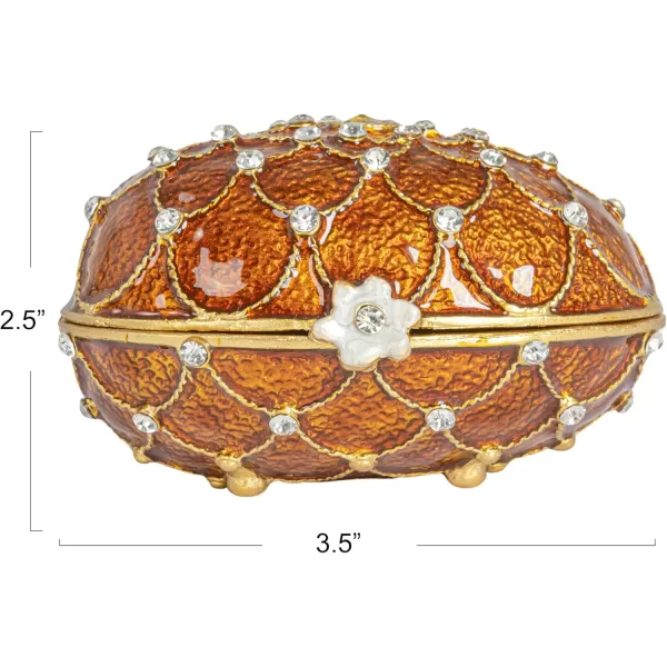 Creative CoOp Amber Jeweled Egg Trinket Box AmberJeweled Egg