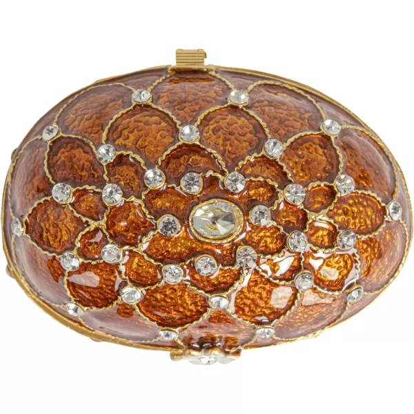 Creative CoOp Amber Jeweled Egg Trinket Box AmberJeweled Egg