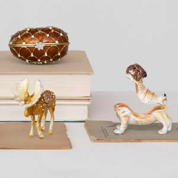 Creative CoOp Amber Jeweled Egg Trinket Box AmberPug