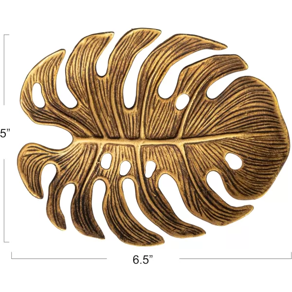 Creative CoOp Antique Monstera Leaf Elegance Gold