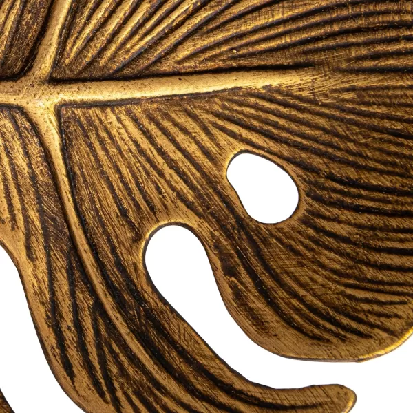 Creative CoOp Antique Monstera Leaf Elegance Gold