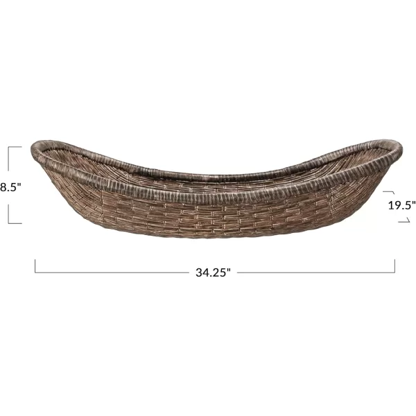 Creative CoOp Antique Woven Wicker Tray Basket BrownTray