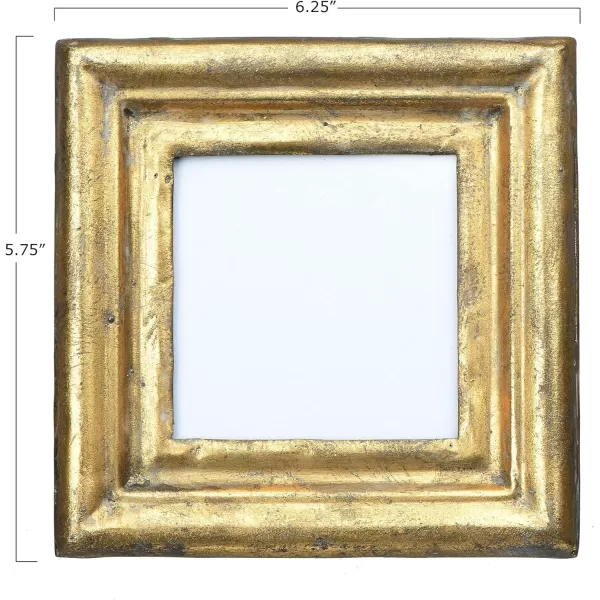 Creative CoOp Antiqued Gold Square Picture Frame Holds 35quot x 35quot Photo