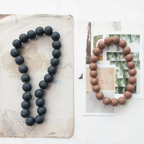 Creative CoOp Cement Bead Garland BlackBlack