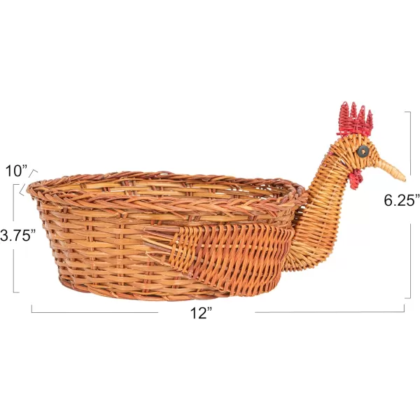 Creative CoOp Charming Fern ChickenShaped Basket Natural