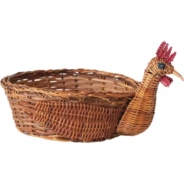 Creative CoOp Charming Fern ChickenShaped Basket Natural