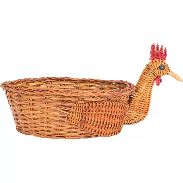 Creative CoOp Charming Fern ChickenShaped Basket Natural