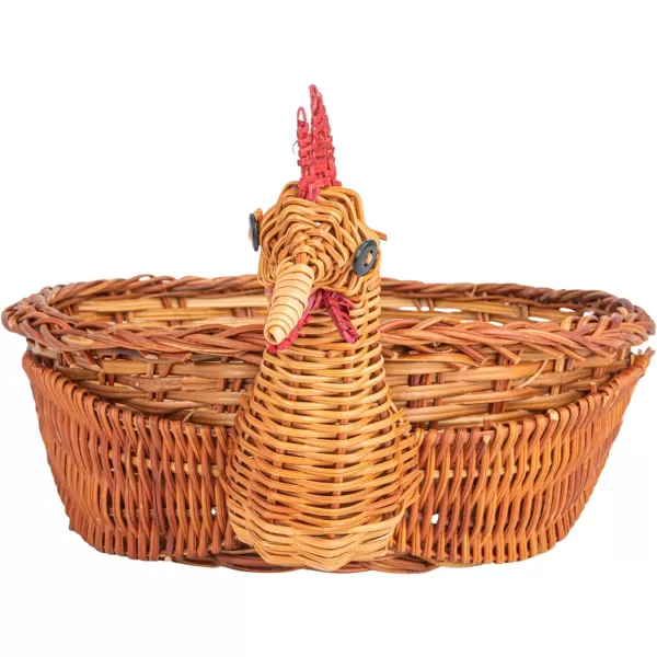 Creative CoOp Charming Fern ChickenShaped Basket Natural
