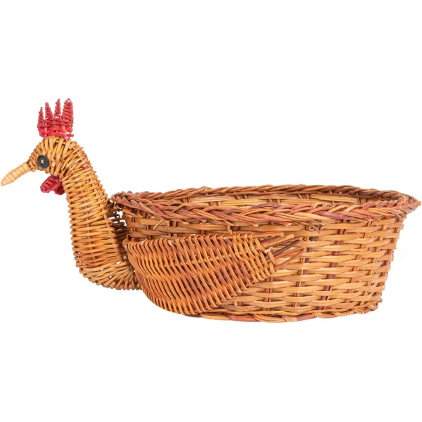Creative CoOp Charming Fern ChickenShaped Basket Natural