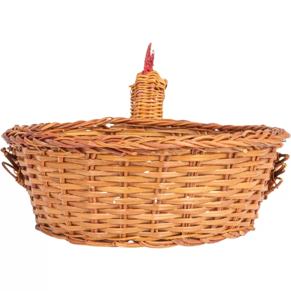 Creative CoOp Charming Fern ChickenShaped Basket Natural