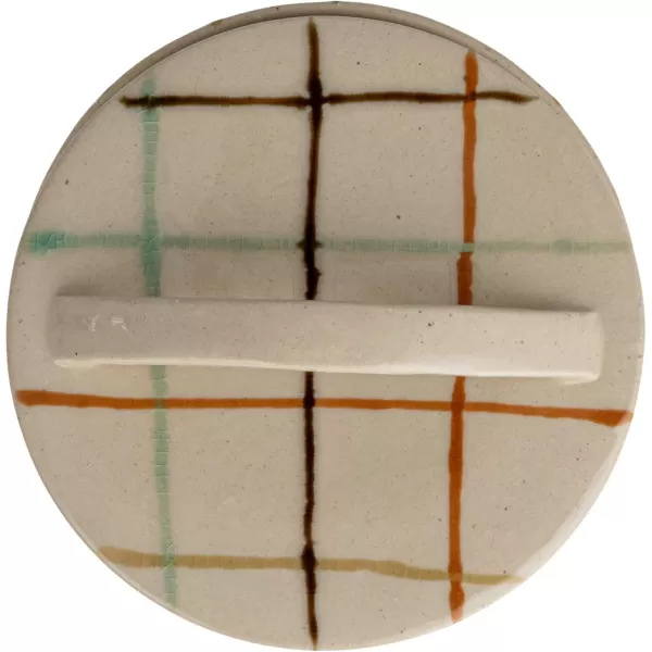 Creative CoOp Checkered Charm Stoneware Taper Holders MulticolorDish with Lid