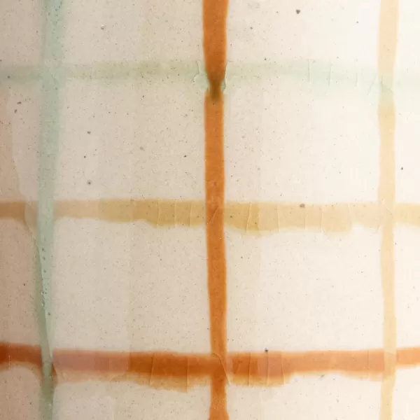 Creative CoOp Checkered Charm Stoneware Taper Holders MulticolorMug