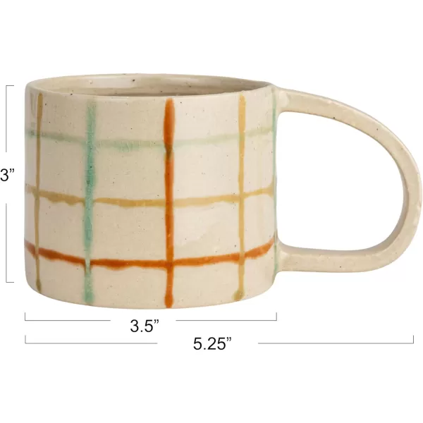 Creative CoOp Checkered Charm Stoneware Taper Holders MulticolorMug