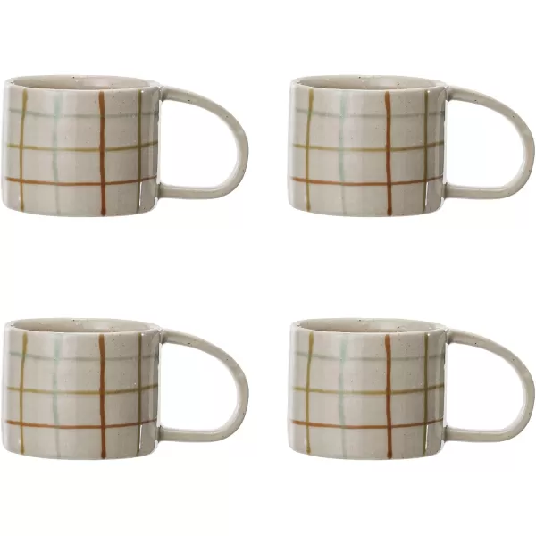 Creative CoOp Checkered Charm Stoneware Taper Holders MulticolorMug