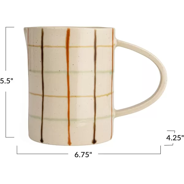 Creative CoOp Checkered Charm Stoneware Taper Holders MulticolorPitcher
