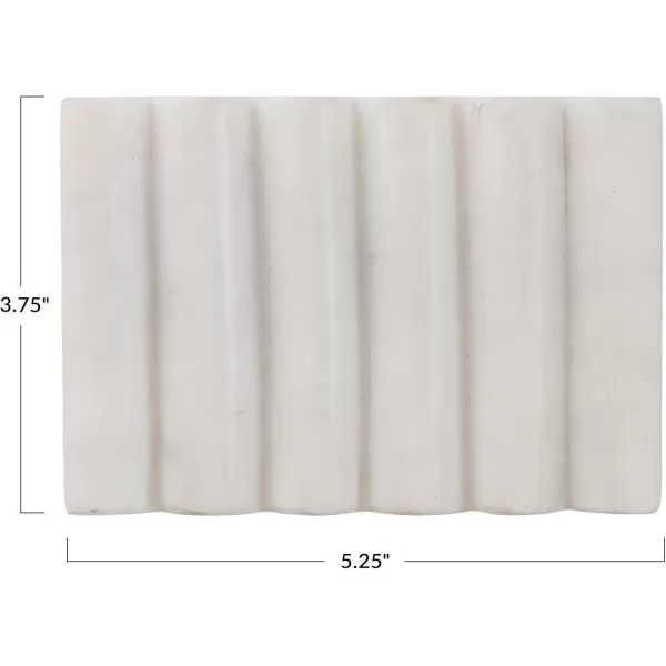 Creative CoOp Contemporary Carved Marble Bathrooms Soap Dish White