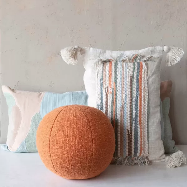 Creative CoOp Cotton Blend Patchwork Lumbar Pillow 36quot L x 16quot W x 2quot H Multicolor