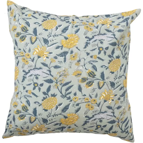 Creative CoOp Cotton Floral Pattern Pillow 16quot L x 16quot W x 2quot H MulticolorMulticolor