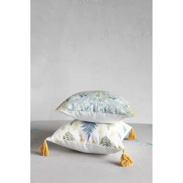 Creative CoOp Cotton Floral Pattern Pillow 16quot L x 16quot W x 2quot H MulticolorMulticolor