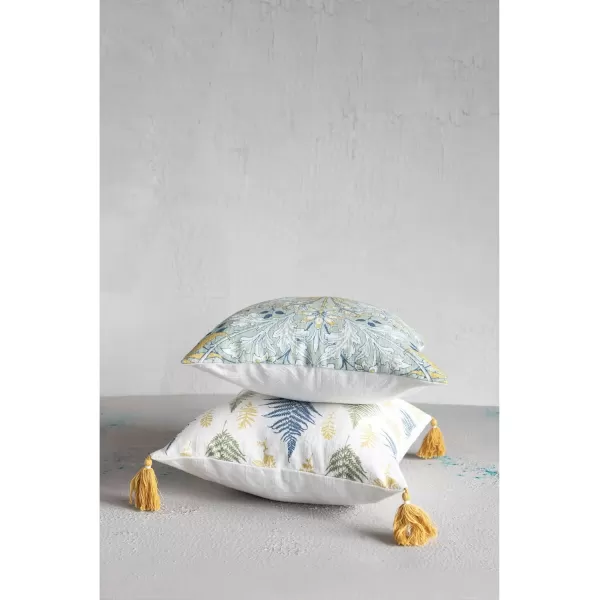 Creative CoOp Cotton Floral Pattern Pillow 16quot L x 16quot W x 2quot H MulticolorMulticolor