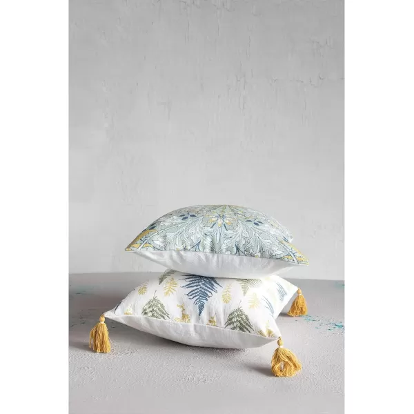 Creative CoOp Cotton Floral Pattern Pillow 16quot L x 16quot W x 2quot H MulticolorMulticolor