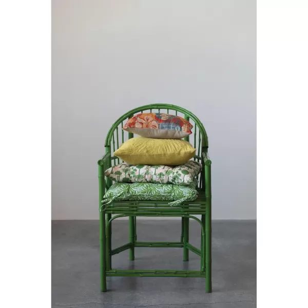 Creative CoOp Cotton Quilted Fern Frond Pattern Pillow 16quot L x 16quot W x 2quot H Green