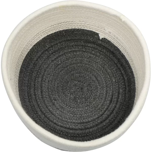 Creative CoOp Cotton Rope Lid and Embroidery Baskets Grey
