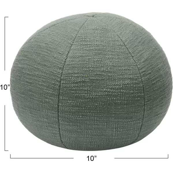 Creative CoOp Cotton Slub Orb Pillow 10quot L x 10quot W x 4quot H TangerineGreen
