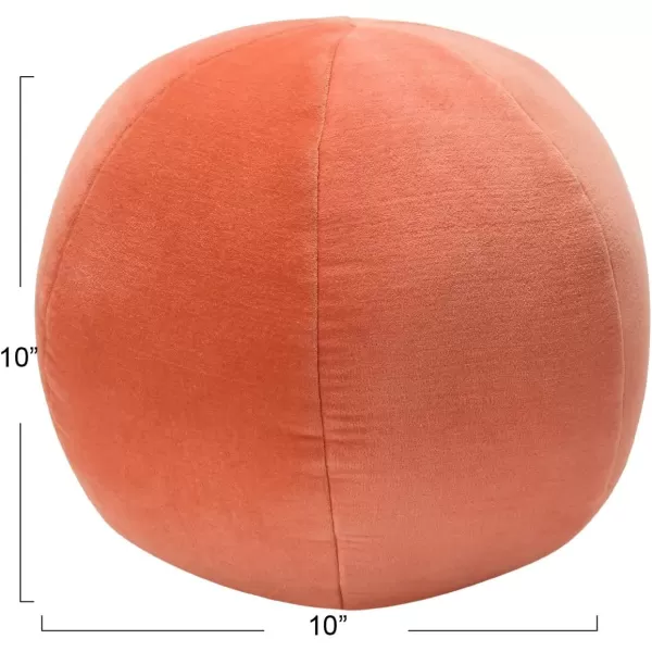 Creative CoOp Cotton Slub Orb Pillow 10quot L x 10quot W x 4quot H TangerinePink