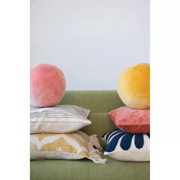 Creative CoOp Cotton Slub Orb Pillow 10quot L x 10quot W x 4quot H TangerinePink