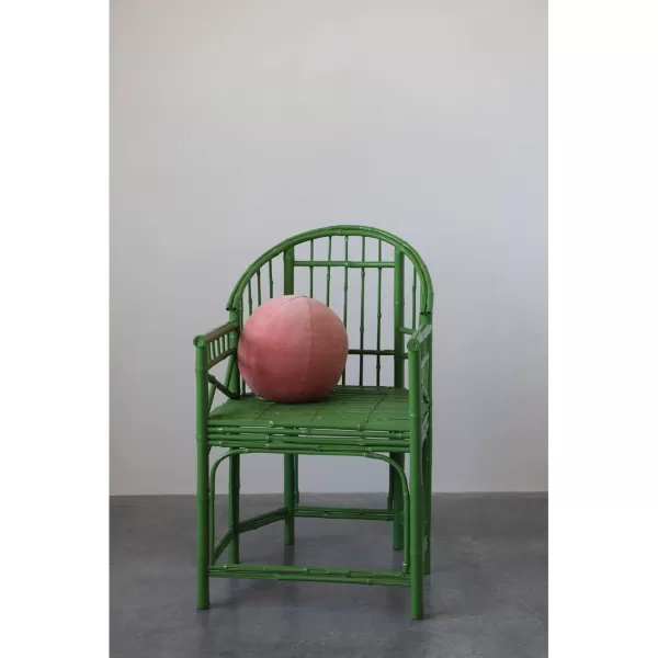 Creative CoOp Cotton Slub Orb Pillow 10quot L x 10quot W x 4quot H TangerinePink
