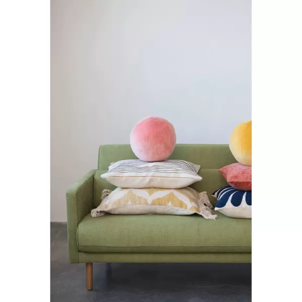 Creative CoOp Cotton Slub Orb Pillow 10quot L x 10quot W x 4quot H TangerinePink