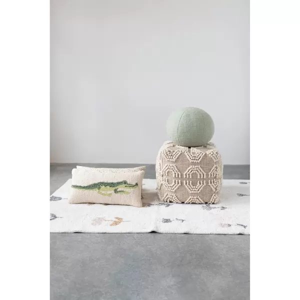 Creative CoOp Cotton Slub Orb Pillow 10quot L x 10quot W x 4quot H TangerineSage